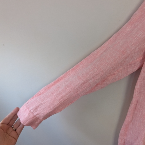 Lafayette 148 Linen Button Peasant Top - Picture 6 of 14